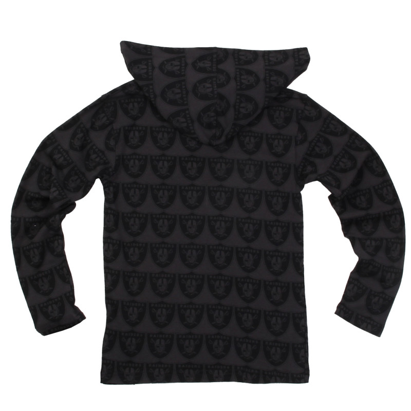 YOUTH RAIDERS ALL OVER SHIELD HOODED LONG SLEEVE TEE