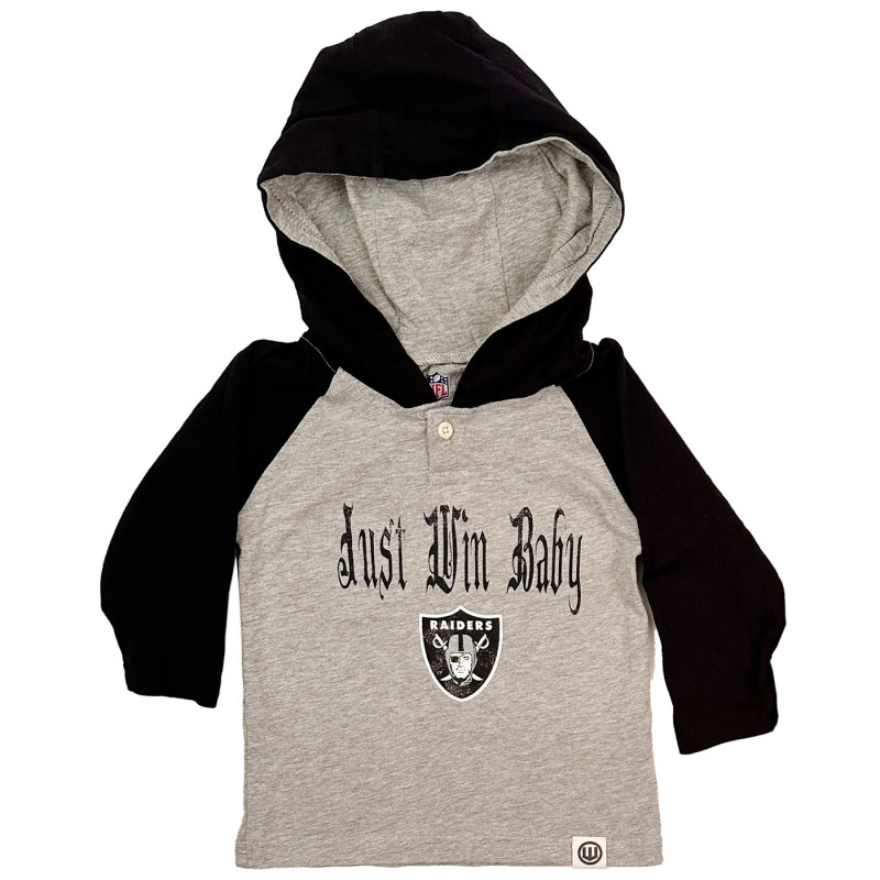 TODDLER JUST WIN BABY HOODED HENLEY RAGLAN SHIRT AND PANTS SET