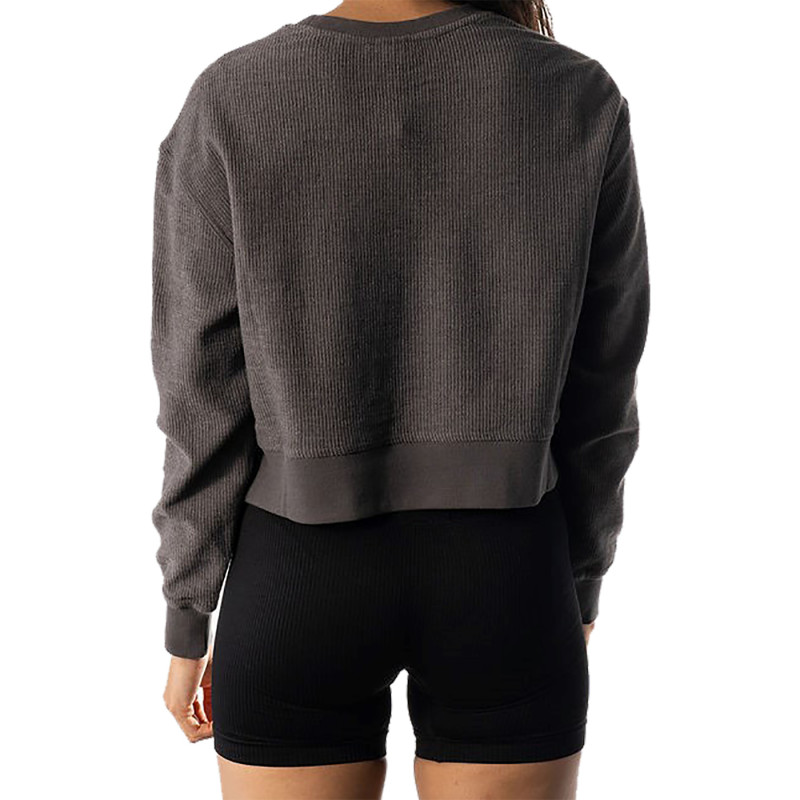 WOMENS RAIDERS RIBBED CROP CREWNECK SWEATSHIRT