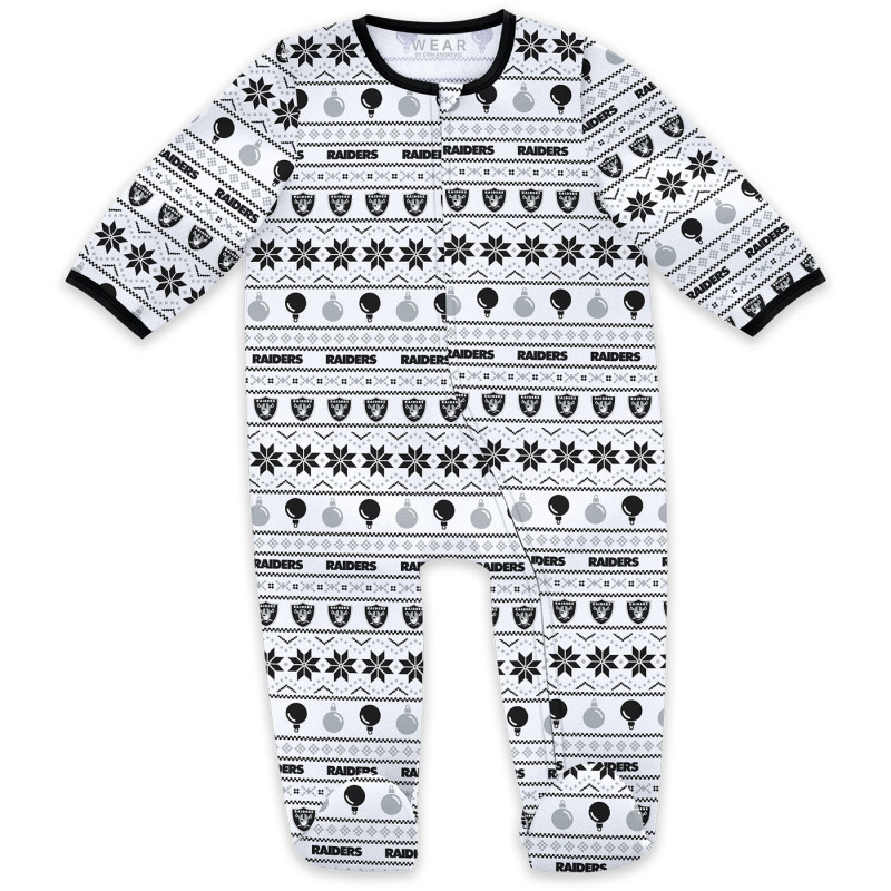 WEAR BY ERIN ANDREWS RAIDERS TWO PIECE CHRISTMAS SLEEP AND PLAY WITH BIB