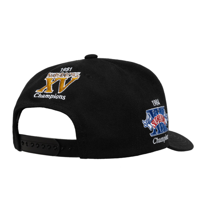 MITCHELL & NESS RAIDERS 3X CHAMPS SUPER BOWL RINGS SNAPBACK