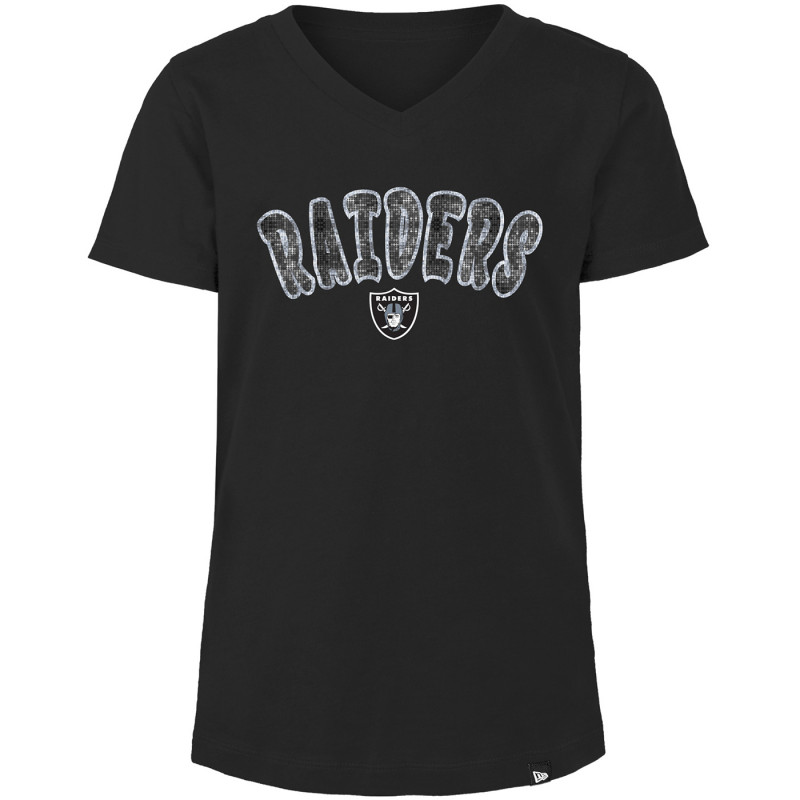 NEW ERA GIRLS YOUTH RAIDERS V-NECK FLIP SEQUIN TEE
