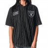 RAIDERS UNISEX ZIP UP PINSTRIPE DENIM TOP
