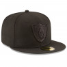 NEW ERA RAIDERS 59FIFTY BLACK TONAL SHIELD CAP