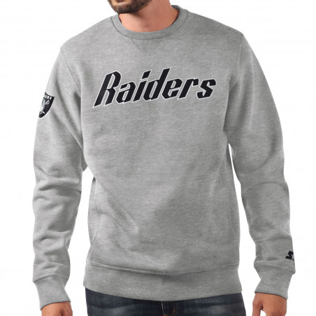 STARTER RAIDERS HERITAGE WORDMARK GRAY CREWNECK SWEATSHIRT