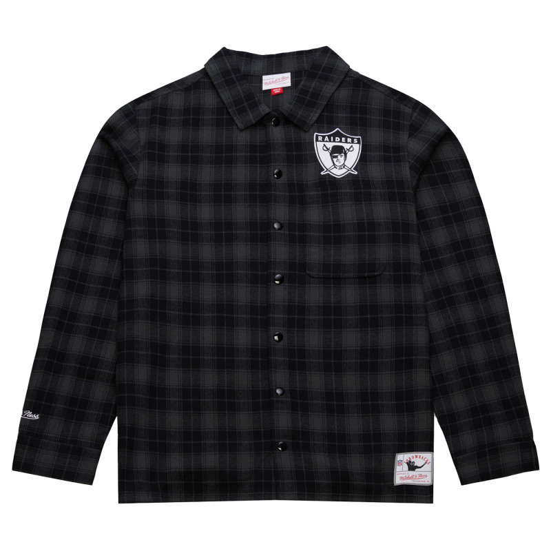 Mitchell & Ness Raiders Plaid Long Sleeve Snap Flannel | Official Raiders Flannel Shirt Sale