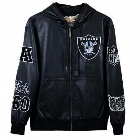 JEFF HAMILTON FULL ZIP VEGAN LEATHER JACKET