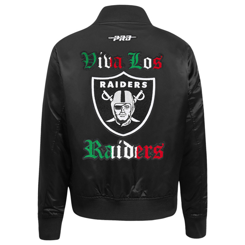 PRO STANDARD VIVA LOS RAIDERS WOMENS SATIN JACKET