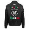 PRO STANDARD VIVA LOS RAIDERS WOMENS SATIN JACKET