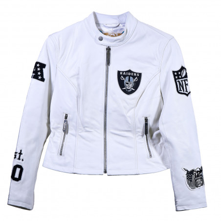 JEFF HAMILTON WOMENS WHITE MOTO JACKET