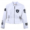 JEFF HAMILTON WOMENS WHITE MOTO JACKET