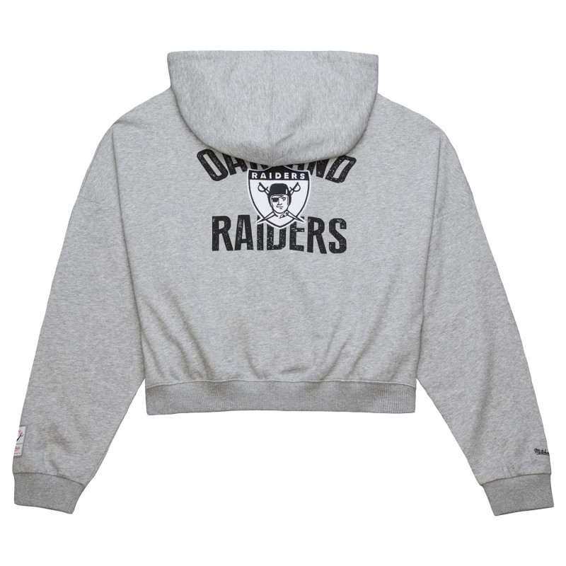 Mitchell & Ness Womens Oakland Raiders Crop Triangle Full-Zip Hoodie | Official Oakland Raiders Hoodie Sale