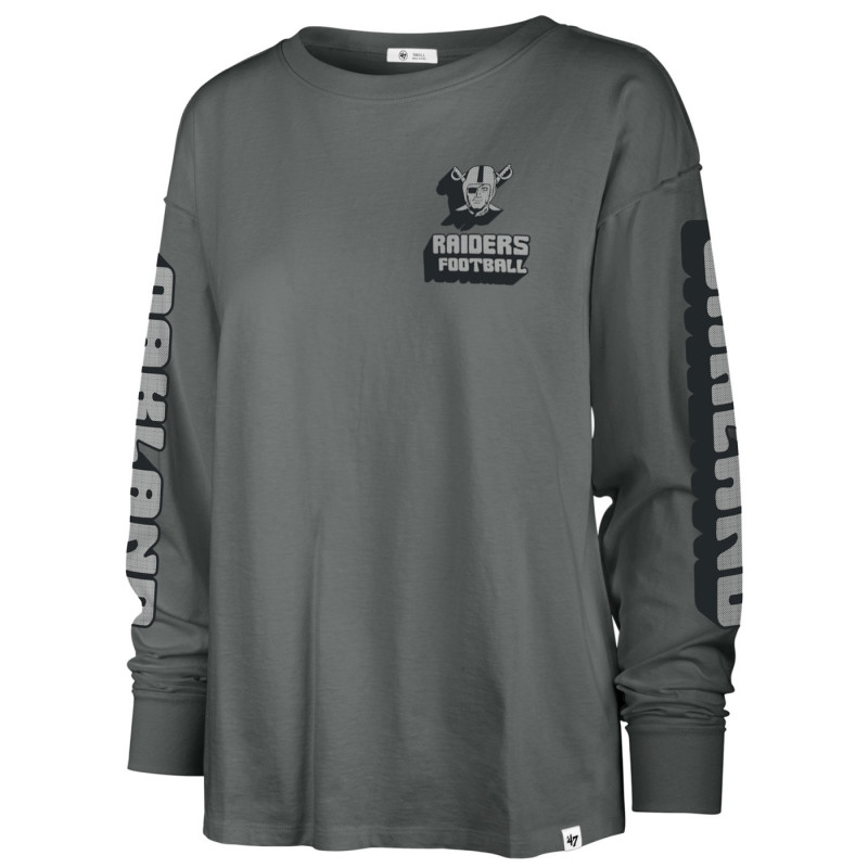'47 Womens Oakland Raiders Luminance Groove SOA Long Sleeve Tee | Official Oakland Raiders Womens Long Sleeve Tee Sale