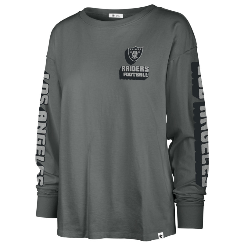 '47 Womens Los Angeles Raiders Luminance Groove SOA Long Sleeve Tee | Official Los Angeles Raiders Womens Long Sleeve Tee Sale