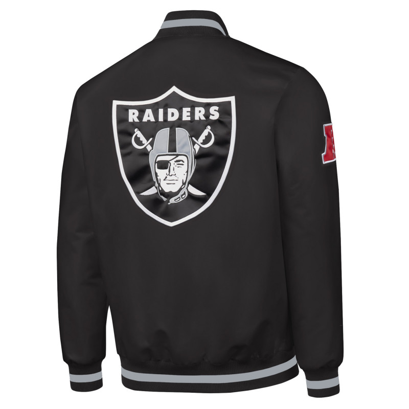STARTER RAIDERS BLACK SHIELD SATIN JACKET
