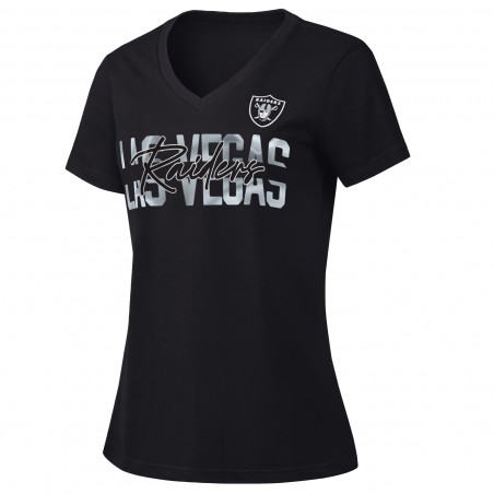 WOMENS LAS VEGAS RAIDERS BATTER UP V-NECK TEE