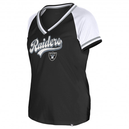 NEW ERA WOMENS GAMEDAY DOUBLE BINDING VNECK TEE