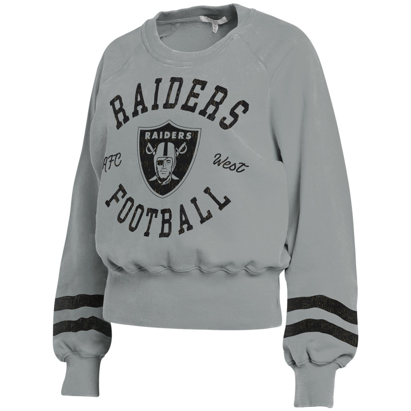 WEAR BY ERIN ANDREWS WOMENS RAIDERS VINTAGE WASHED CREWNECK SWEATSHIRT