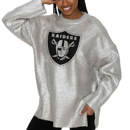 WOMENS RAIDERS SHINE DOWN METALLIC SWEATER