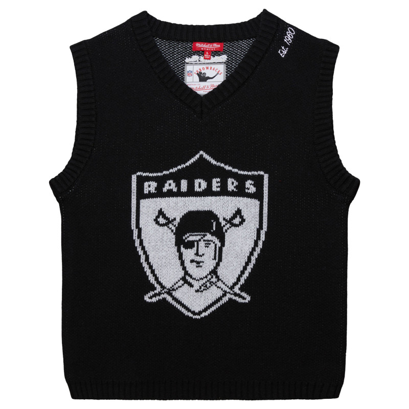 Mitchell & Ness Womens Raiders Crop Knit Sweater Vest | Official Raiders Womens Knit Cap Sale