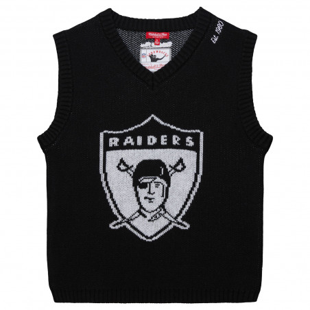 Mitchell & Ness Womens Raiders Crop Knit Sweater Vest | Official Raiders Womens Knit Cap Sale