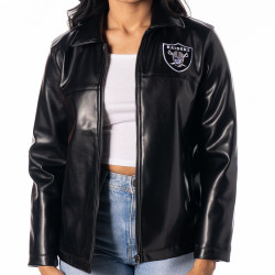 RAIDERS FAUX LEATHER JACKET