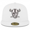 NEW ERA RAIDERS 59FIFTY PIRATE LOGO WHITE CAP
