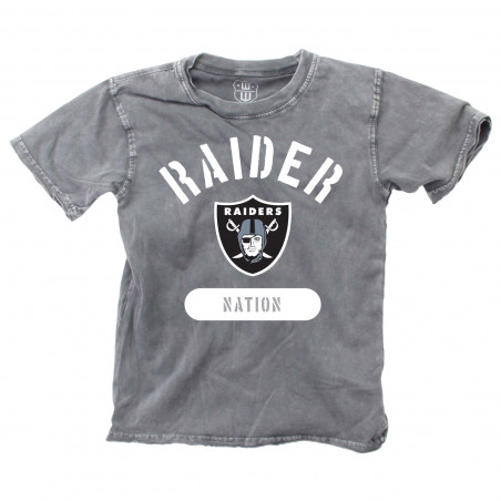 RAIDER NATION JUVENILE RAW EDGE SHORT SLEEVE FADED WASH TEE