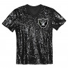 GIRLS YOUTH LAS VEGAS RAIDERS WORDMARK SEQUIN V-NECK TEE