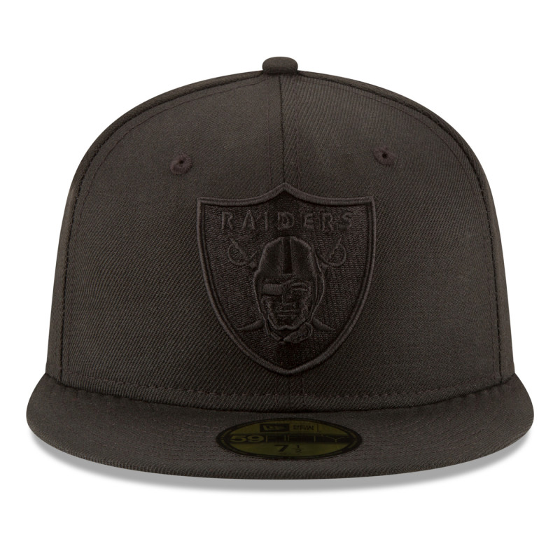 NEW ERA RAIDERS 59FIFTY BLACK TONAL SHIELD CAP