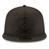 NEW ERA RAIDERS 59FIFTY BLACK TONAL SHIELD CAP