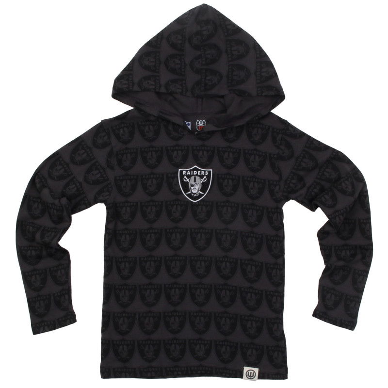 YOUTH RAIDERS ALL OVER SHIELD HOODED LONG SLEEVE TEE