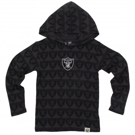 YOUTH RAIDERS ALL OVER SHIELD HOODED LONG SLEEVE TEE