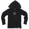 YOUTH RAIDERS ALL OVER SHIELD HOODED LONG SLEEVE TEE