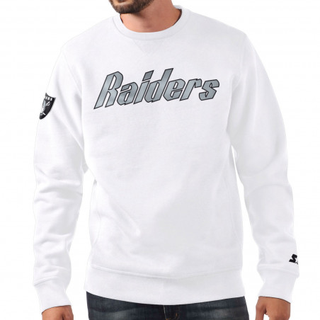 STARTER RAIDERS HERITAGE WORDMARK WHITE CREWNECK SWEATSHIRT