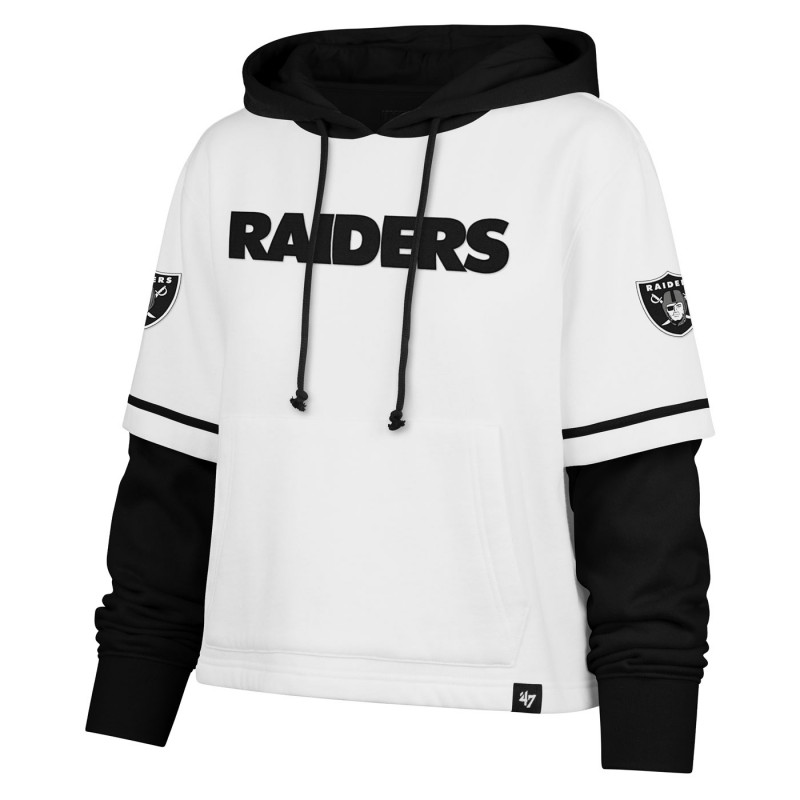 '47 WOMENS RAIDERS TRIFECTA CROPPED SHORTSTOP HOODIE