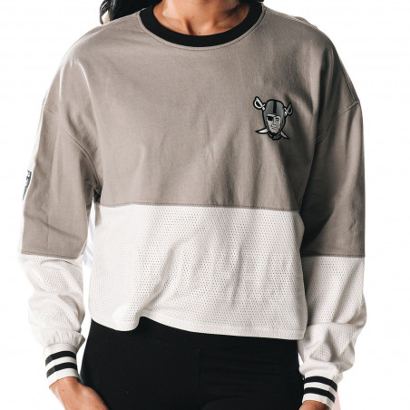 WOMENS RAIDERS FASHION JERSEY MESH LONG SLEEVE TEE
