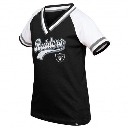 NEW ERA GIRLS VNECK RAGLAN TEE