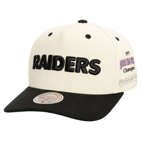 MITCHELL & NESS RAIDERS 3X SUPER BOWL CHAMPIONS TWO TONE PRO CROWN WORDMARK CAP