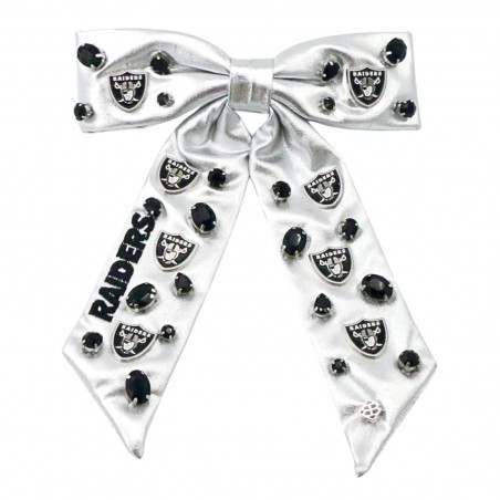 WOMENS RAIDERS SILVER BOW BARRETTE