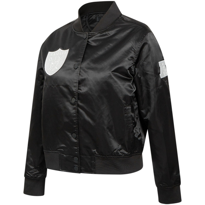 PRO STANDARD RAIDERS SILVER & BLACK SATIN JACKET