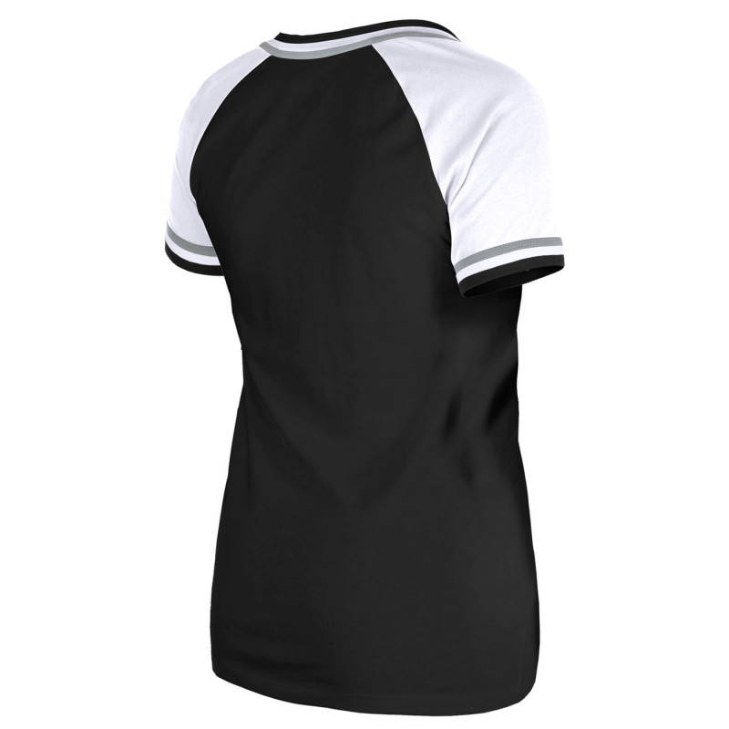 NEW ERA WOMENS GAMEDAY DOUBLE BINDING VNECK TEE