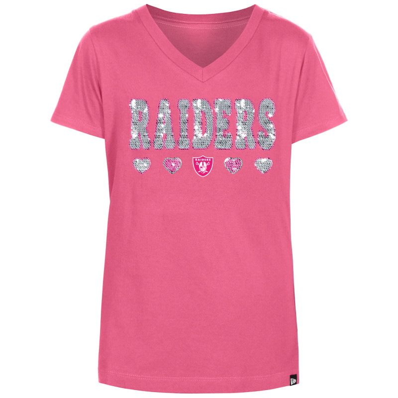 NEW ERA GIRLS SHORT SLEEVE V-NECK FLIP SEQUIN TEE