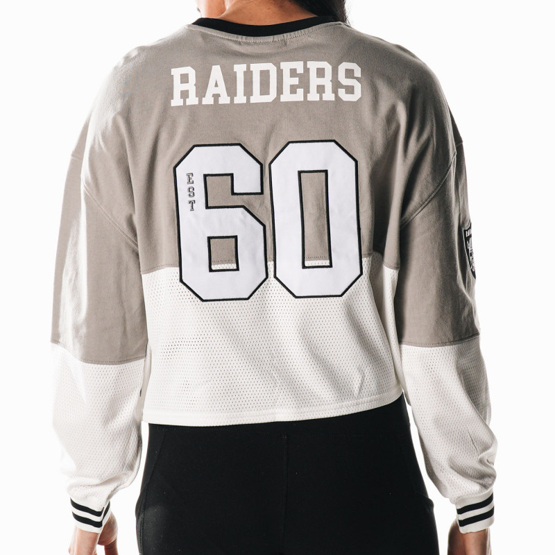 WOMENS RAIDERS FASHION JERSEY MESH LONG SLEEVE TEE