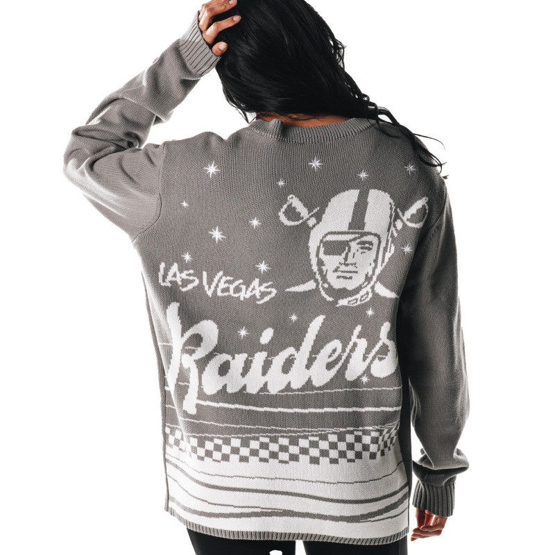 UNISEX LAS VEGAS RAIDERS GRAY JACQUARD SWEATER