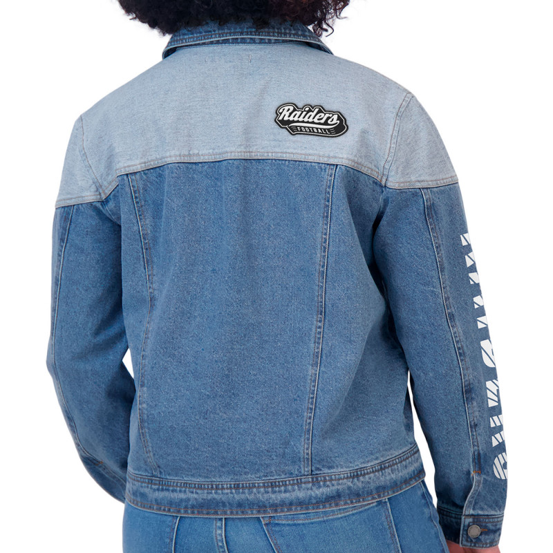 WEAR BY ERIN ANDREWS WOMENS RAIDERS DENIM JACKET