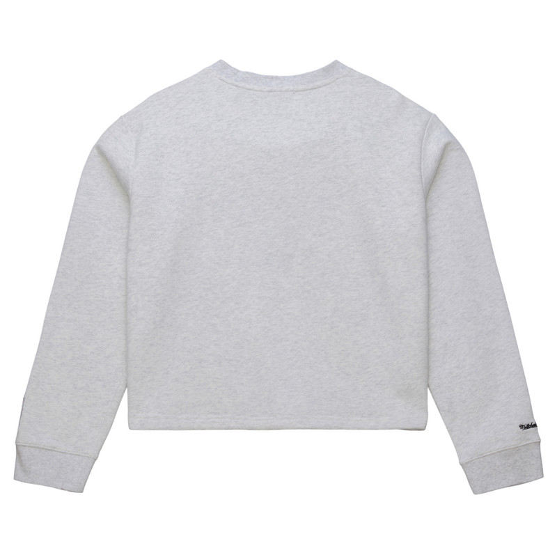 MITCHELL & NESS WOMENS CROP FLEECE TOGGLE CREWNECK SWEATSHIRT