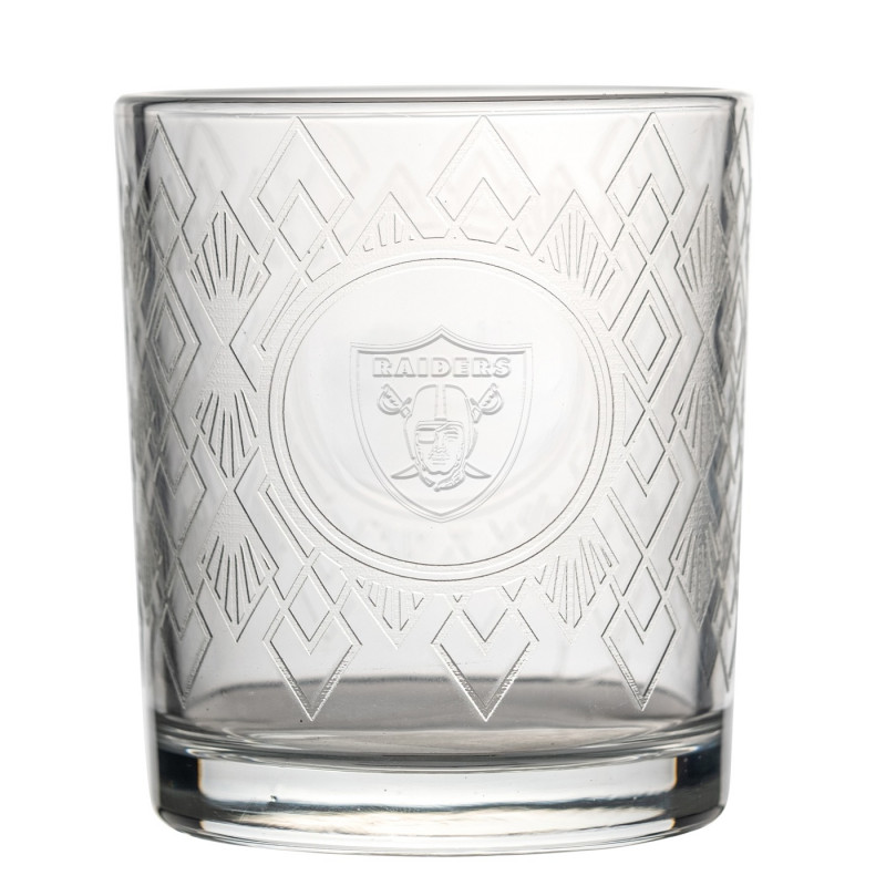 RAIDERS 12OZ STAINED GLASS ROCKS GLASS