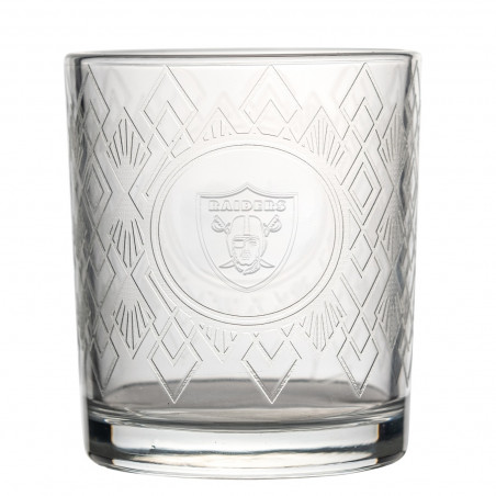 RAIDERS 12OZ STAINED GLASS ROCKS GLASS