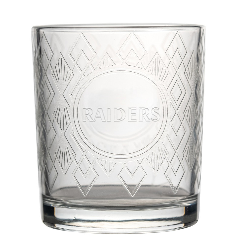 RAIDERS 12OZ STAINED GLASS ROCKS GLASS